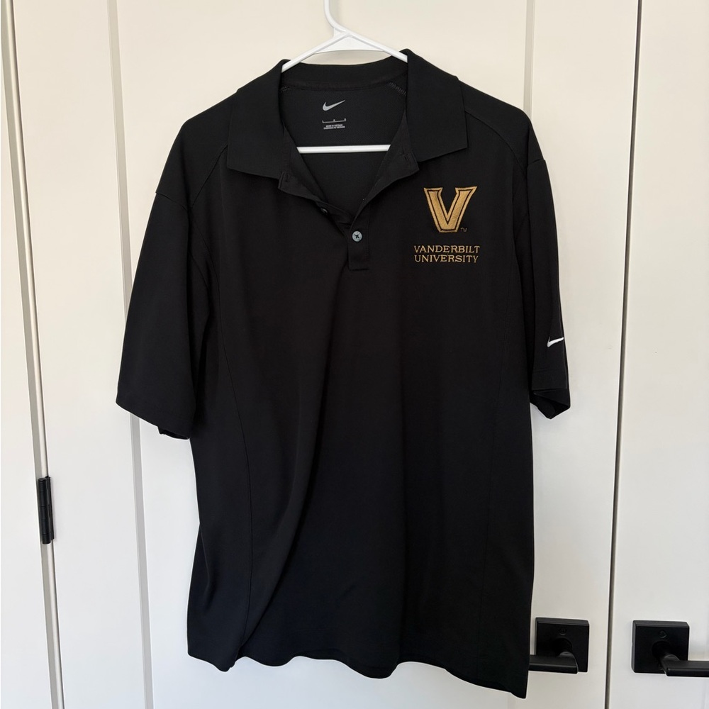 Nike Black Polo Shirt with Gold Logo